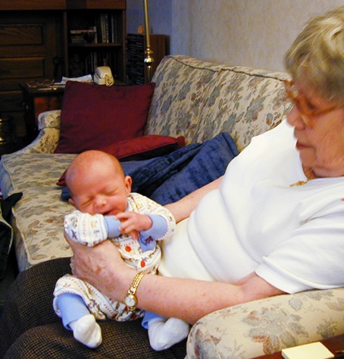 2001 - Charlie (1st great-grandchild) and Mary Carmel.1