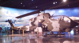 A vintage helicopter at the Kalamazoon AirZoo