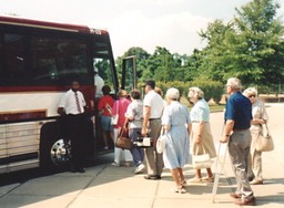 Boarding the bus for Yorktown