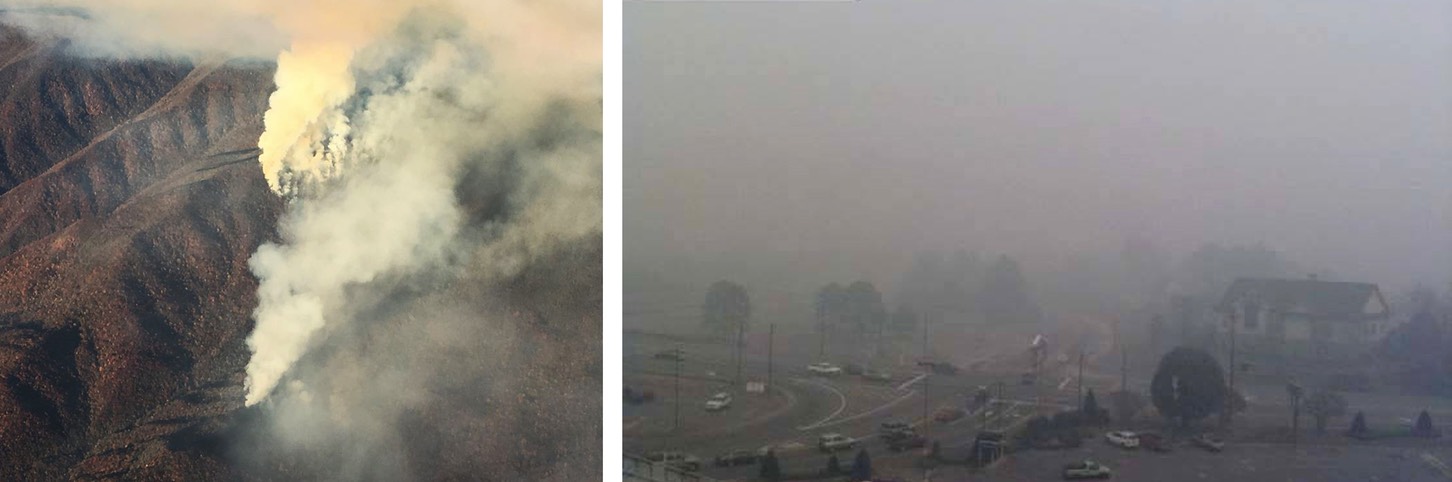 southeast forest fires & smoke display