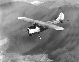 1958 aerial view of Tom's plane