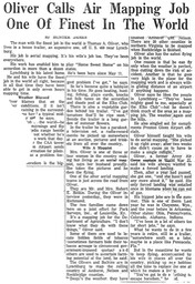 Article - Oliver Calls Air Mapping Job One of Finest In The World