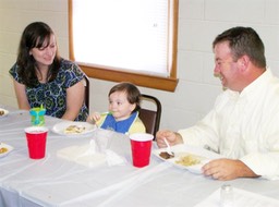 Brady Enjoying His Dessert