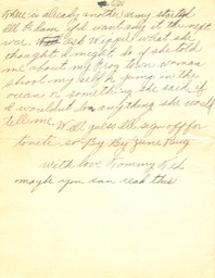 letter A - p. 3- 3 pages - 3.5 X  5.375 bifolded on 7 X 10.5 paper - no envelope