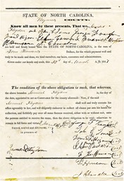 Samuel Higdon bond for Constable for Haywood County, NC, March 22, 1847