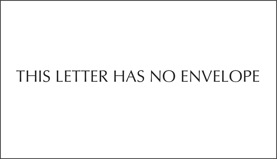 THIS LETTER HAS NO ENVELOPE black edge